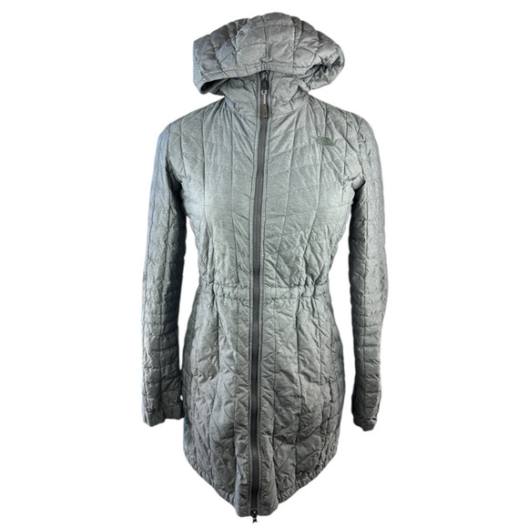The North Face ThermoBall Parka Jacket Gray Puffer Hooded Outdoor Women's Medium - Picture 14 of 16